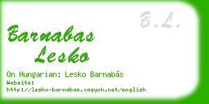 barnabas lesko business card